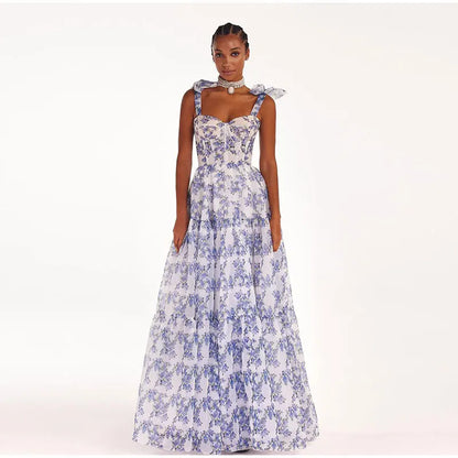 Hydrangea Floral Maxi Dress